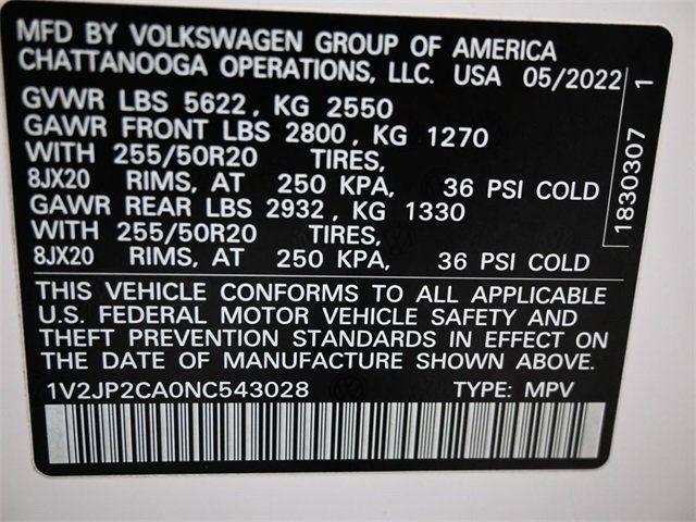 2022 Volkswagen Atlas SE Technology photo 3