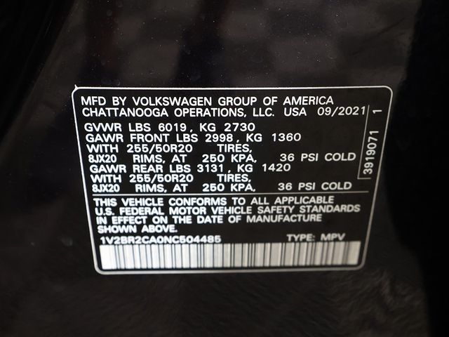 2022 Volkswagen Atlas 3.6L V6 SEL 4MOTION - 22941763 - 57