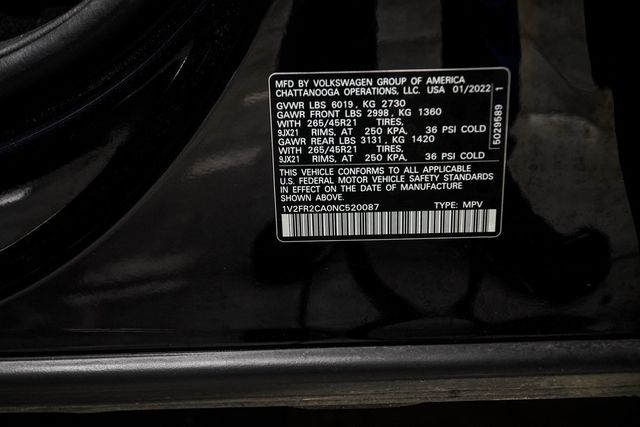 2022 Volkswagen Atlas 3.6L V6 SEL Premium R-Line 4MOTION - 22897236 - 38