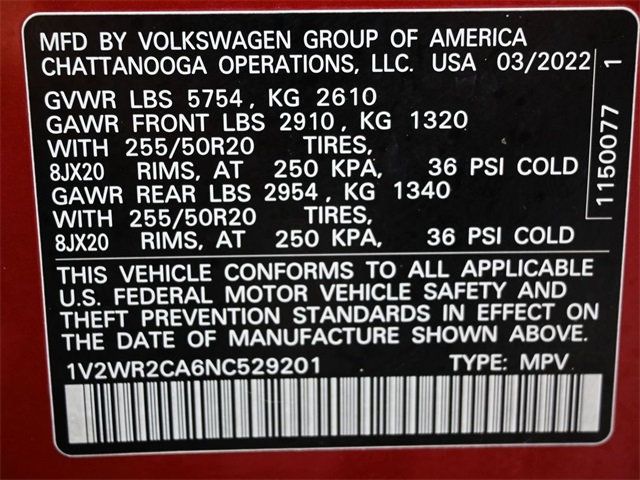 2022 Volkswagen Atlas 3.6L V6 SE w/Technology FWD - 22978597 - 8