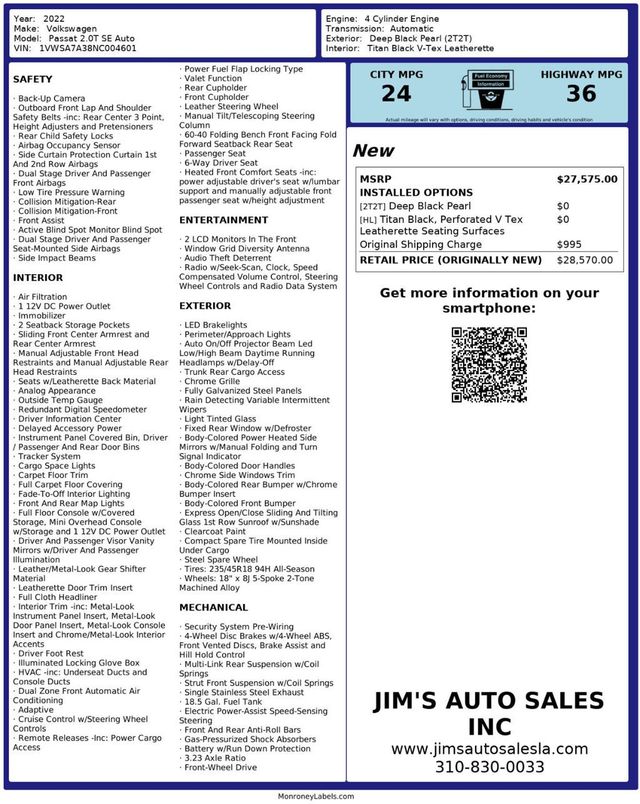 2022 Volkswagen Passat 2.0T SE Automatic - 22918020 - 6