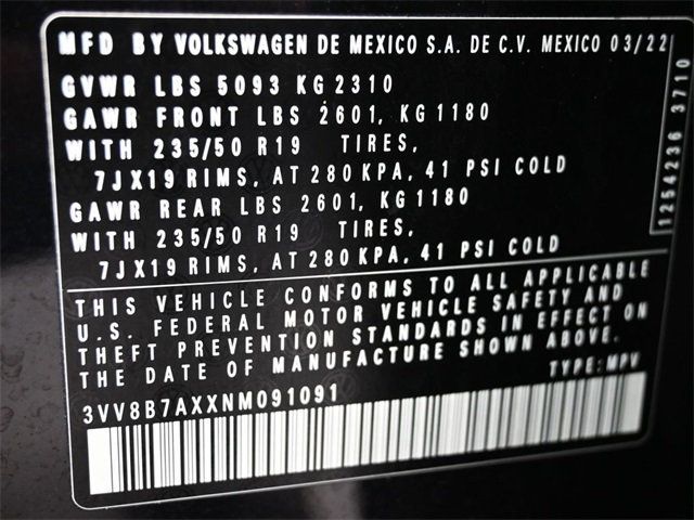 2022 Volkswagen Tiguan 2.0T SE R-Line Black 4MOTION - 22941222 - 7