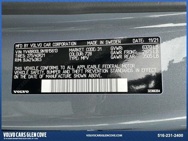 2022 Volvo XC90 Recharge Plug-In Hybrid T8 Inscription 6 Passenger - 22268743 - 18
