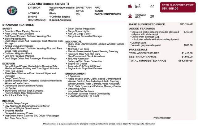 2023 Alfa Romeo Stelvio Ti AWD - 23072475 - 2