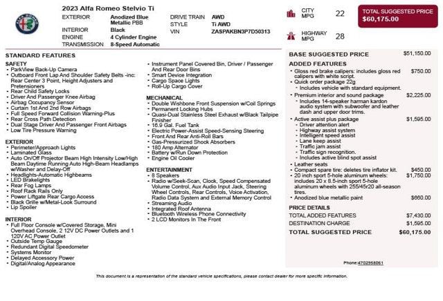 2023 Alfa Romeo Stelvio Ti AWD - 23075622 - 2