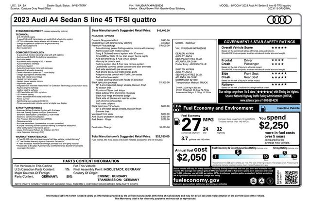 2023 Audi A4 Sedan S line Premium Plus 45 TFSI quattro - 23064880 - 12