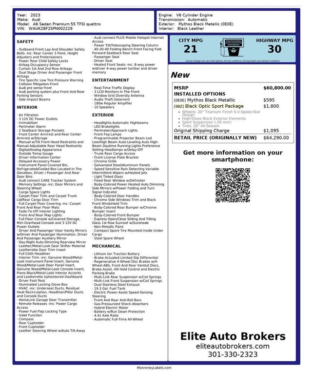 2023 Audi A6 Sedan Premium 55 TFSI quattro - 22924254 - 51