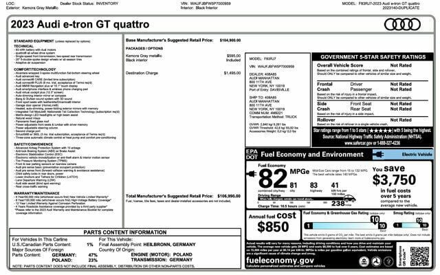 2023 Audi e-tron GT Premium Plus quattro - 23079023 - 45