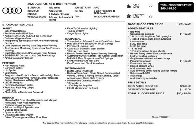 2023 Audi Q5 S line Premium 45 TFSI quattro - 23004742 - 2