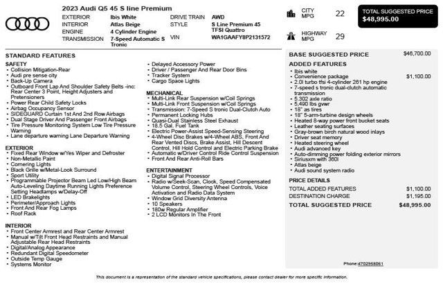 2023 Audi Q5 S line Premium 45 TFSI quattro - 23056824 - 2