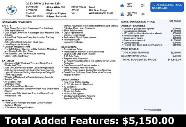 2023 BMW 2 Series 228i Gran - 22972833 - 2