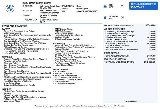 2023 BMW 3 Series M340i - 23014906 - 2