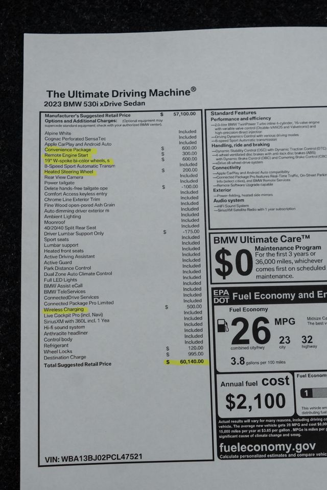 2023 BMW 5 Series 530i xDrive - 22976215 - 52