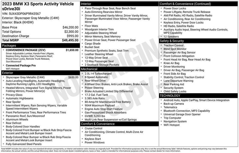 2023 BMW X3 sDrive30i Sports Activity Vehicle - 22927179 - 5