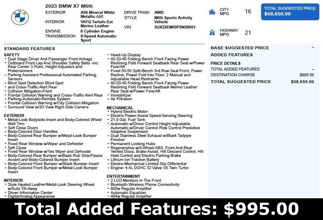 2023 BMW X7 M60i Sports Activity Vehicle - 22925766 - 2