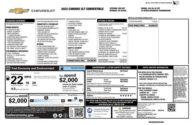 2023 Chevrolet Camaro 2dr Convertible 2LT - 22897345 - 7