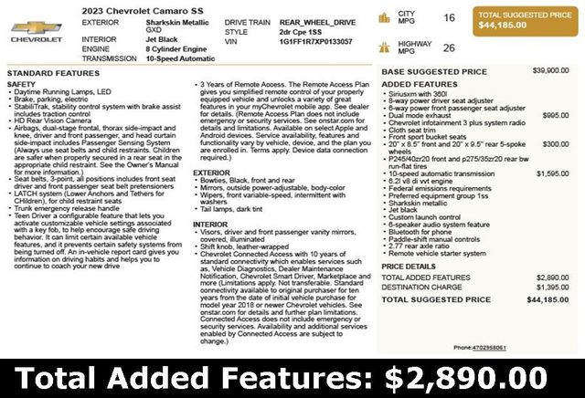 2023 Chevrolet Camaro SS - 22937834 - 2