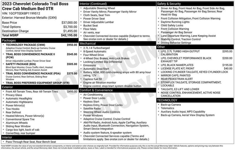 2023 Chevrolet Colorado 4WD Crew Cab Trail Boss - 23055185 - 5