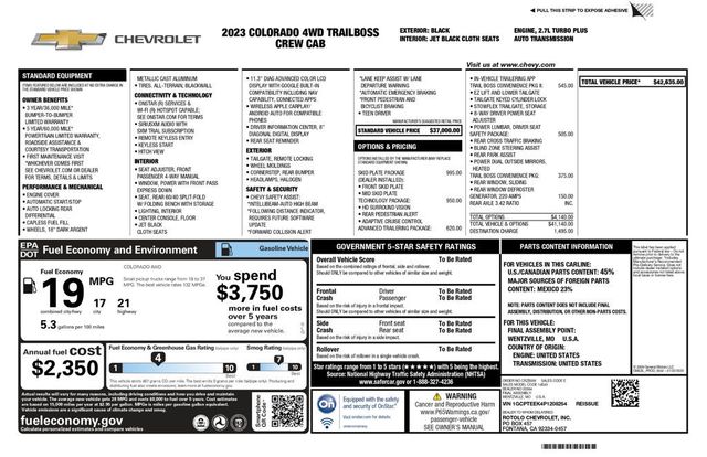 2023 Chevrolet Colorado 4x4 Crew Cab Trail Boss  - 23034889 - 7