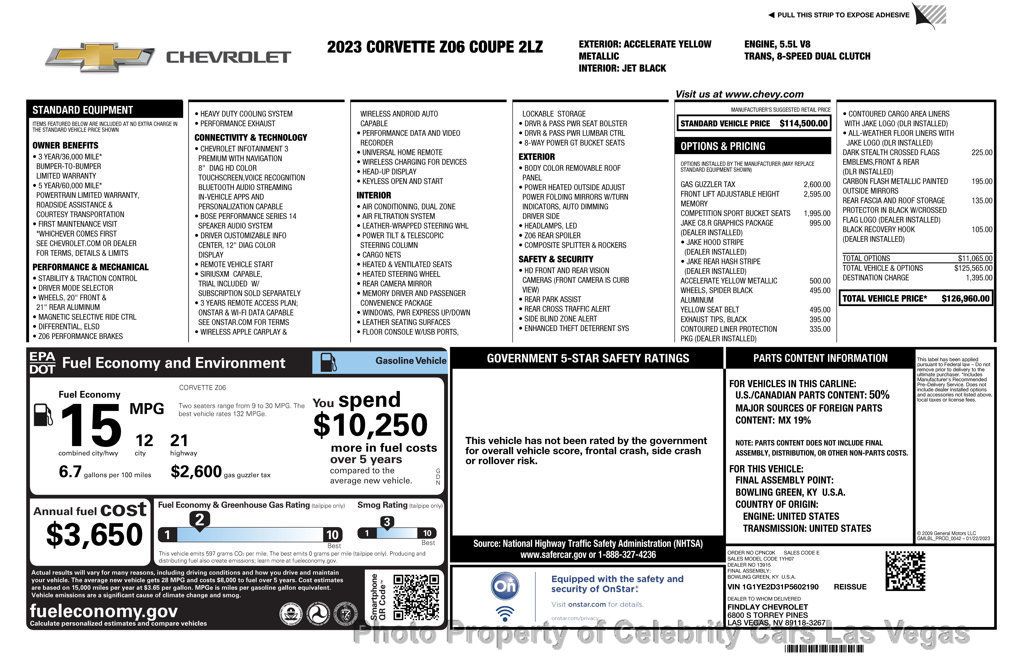 2023 Chevrolet Corvette 2dr Z06 Coupe w/2LZ - 22997163 - 8