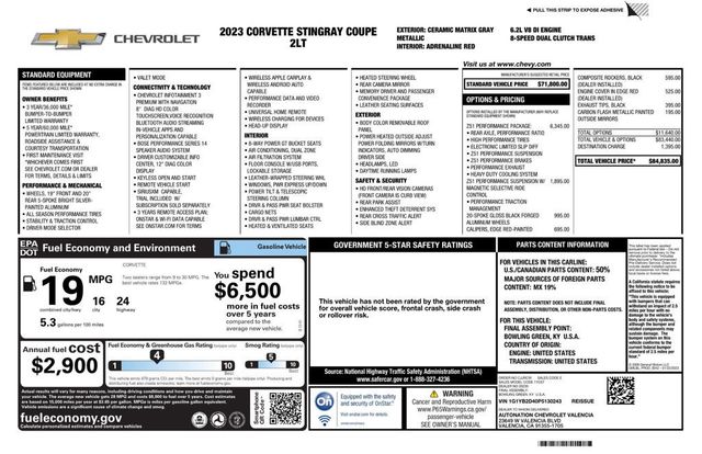 2023 Chevrolet Corvette Stingray Z51 Performance Package Z51 Performance Suspension - 22987115 - 10