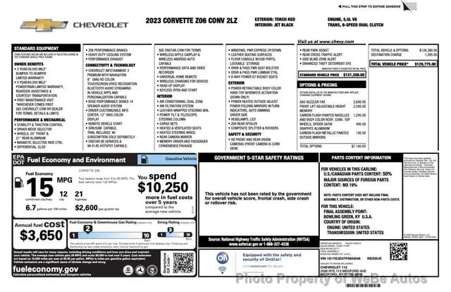 2023 Chevrolet Corvette Z06 Convertible w/2LZ - 22966753 - 90