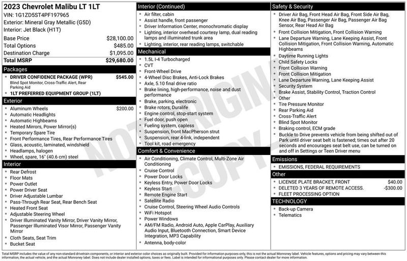 2023 Chevrolet Malibu 4dr Sedan 1LT - 22943647 - 5