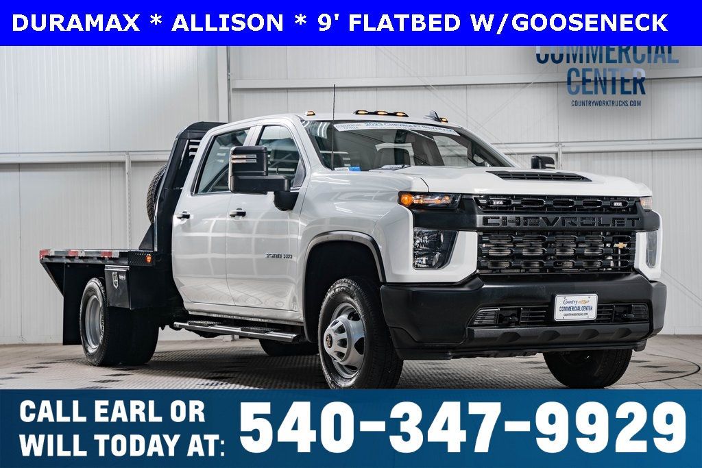 2023 Chevrolet Silverado 3500HD CC 3500HD CREW 4X4 * 6.6 DURAMAX * 9' FLATBED * 1 OWNER - 22548567 - 0