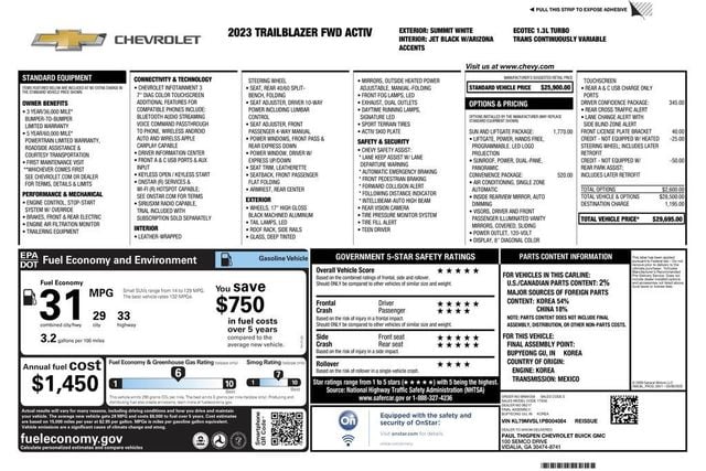 2023 Chevrolet Trailblazer FWD 4dr ACTIV - 23080401 - 2