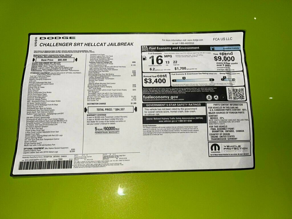 2023 Dodge Challenger Hellcat/Jailbreak/DriverConvenienceGroup/LagunaLeatherPkg/NAV - 22998002 - 26