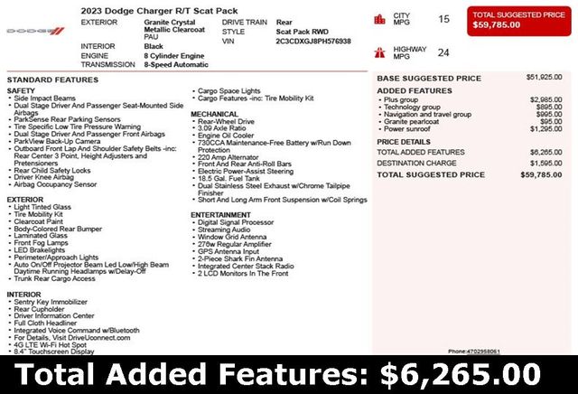 2023 Dodge Charger R/T Scat Pack - 22982622 - 2