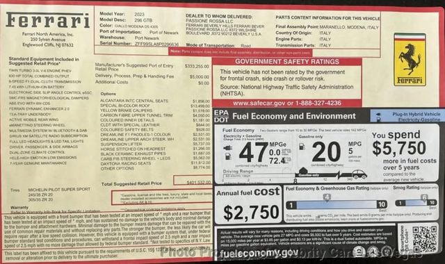 2023 Ferrari 296 GTB $401,532 MSRP!  - 22943203 - 2