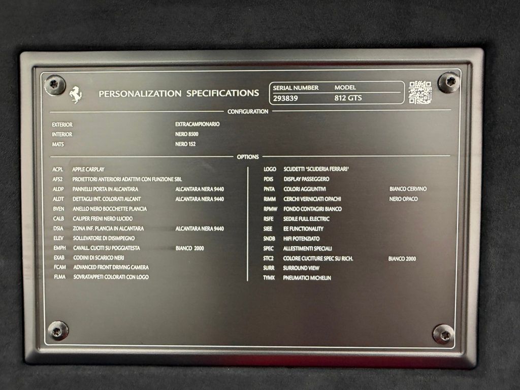 2023 Ferrari 812 GTS EXTRACAMPIONARIO BIANCO CERVINO FULL PPF SCRAPE ARMOR 7 YR WTY - 23018167 - 54