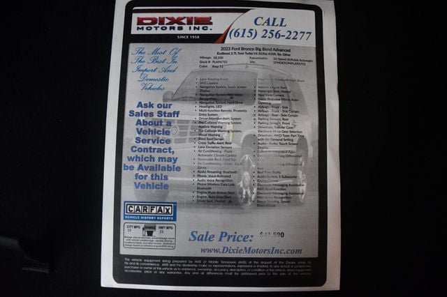 2023 Ford Bronco 2023 BRONCO BIG BEND 2 DR. SASQUATCH 18K MILES - 23076102 - 76