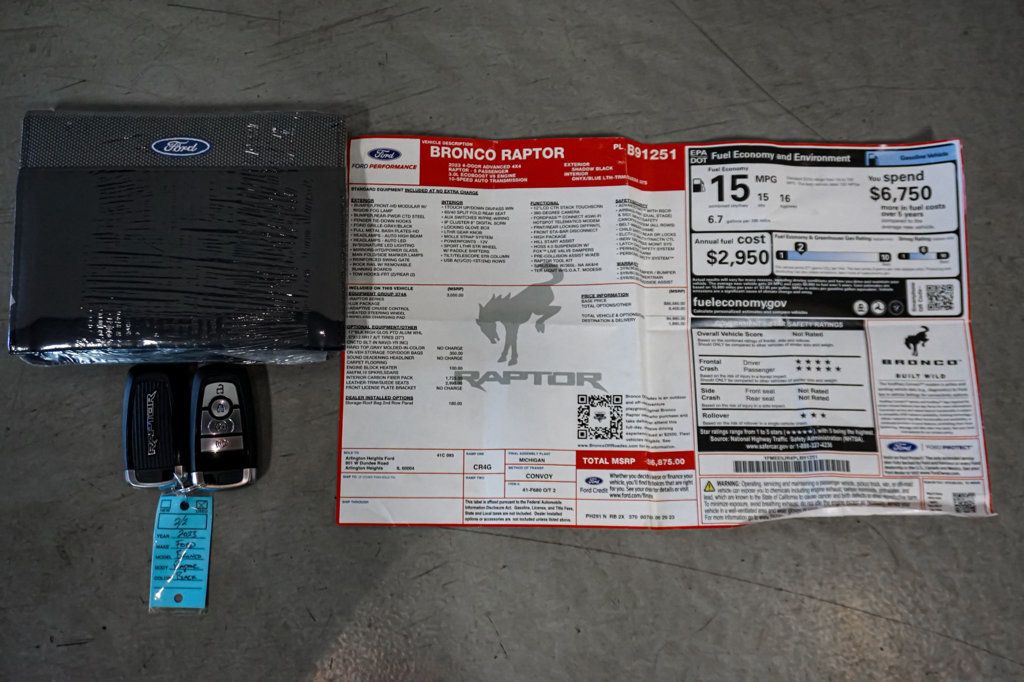 2023 Ford Bronco *Bronco Raptor 4WD* *1-Owner* *C/F Interior Pkg* *Warranty* - 23053754 - 91