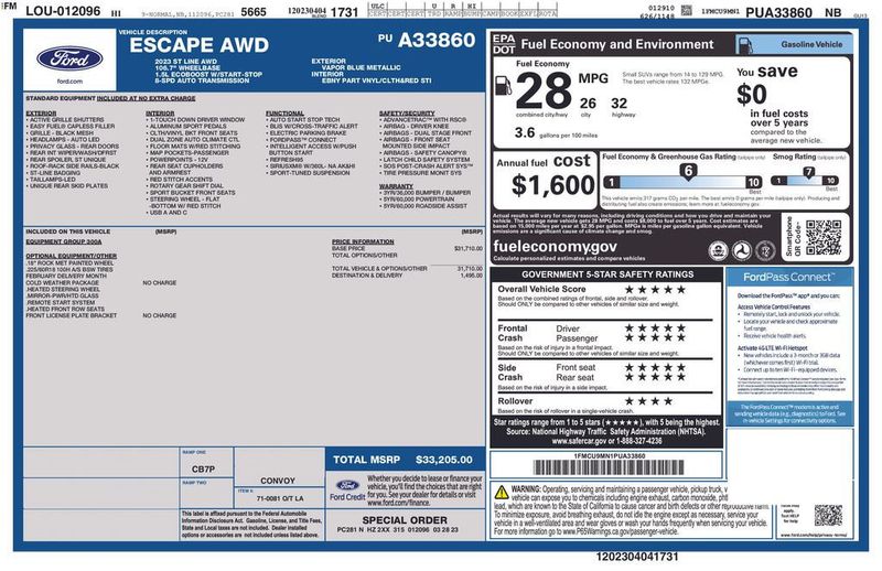 2023 Ford Escape ST-Line AWD - 23024893 - 5