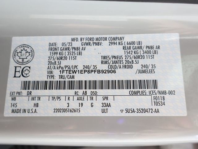 2023 Ford F-150 LARIAT 4WD SuperCrew 5.5' Box - 23035723 - 60