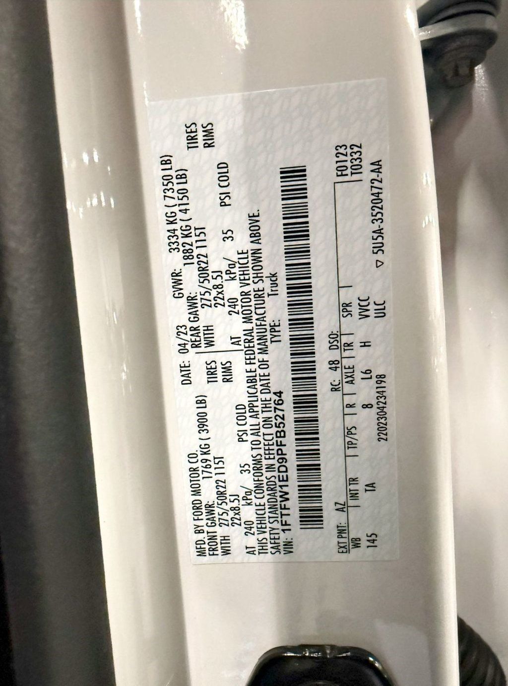 2023 Ford F-150 Limited 4WD SuperCrew 5.5' Box - 22832379 - 52