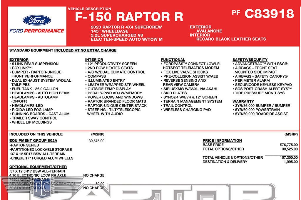 2023 Ford F-150 Raptor R SuperCrew - 23037220 - 54