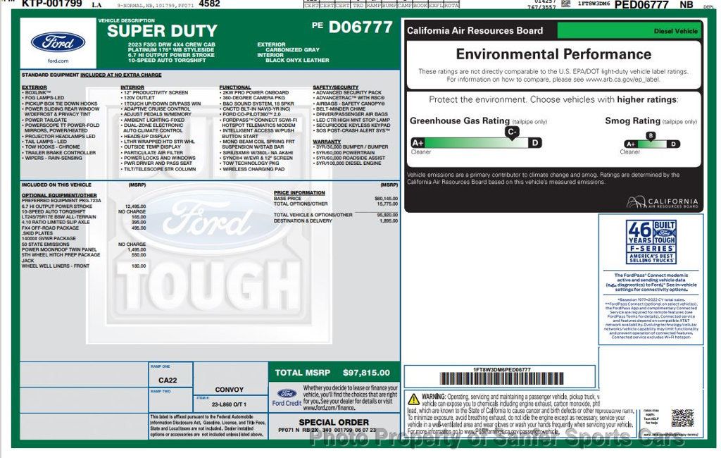 2023 Ford Super Duty F-350 DRW Platinum 4WD Crew Cab 8' Box - 22958198 - 67