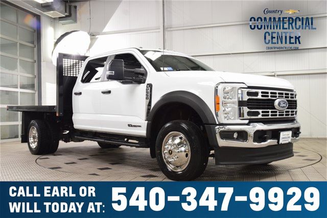 2023 Ford Super Duty F-550 DRW F550 CREW 4X4 * POWERSTROKE * 9' PLATFORM BED * 1 OWNER - 22942199 | Video 1