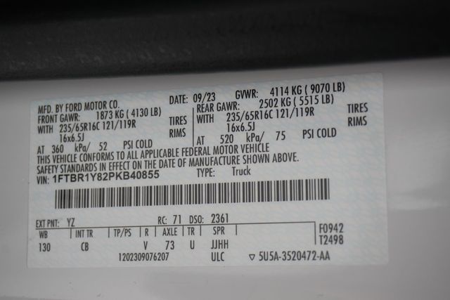 2023 Ford Transit Cargo Van  - 22980949 - 23