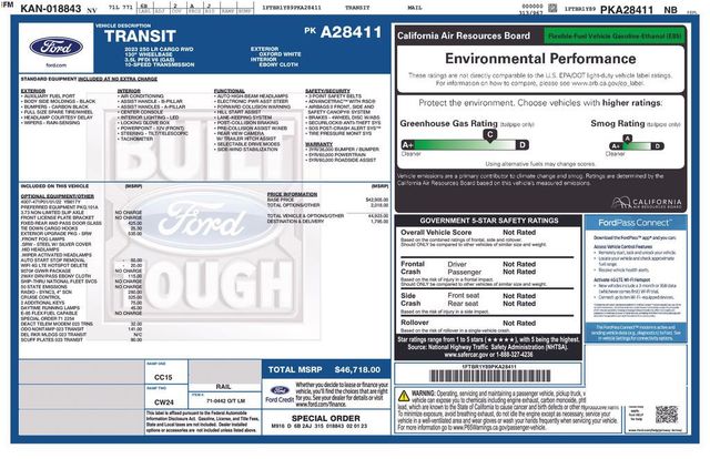 2023 Ford Transit Cargo Van Base - 22941579 - 5