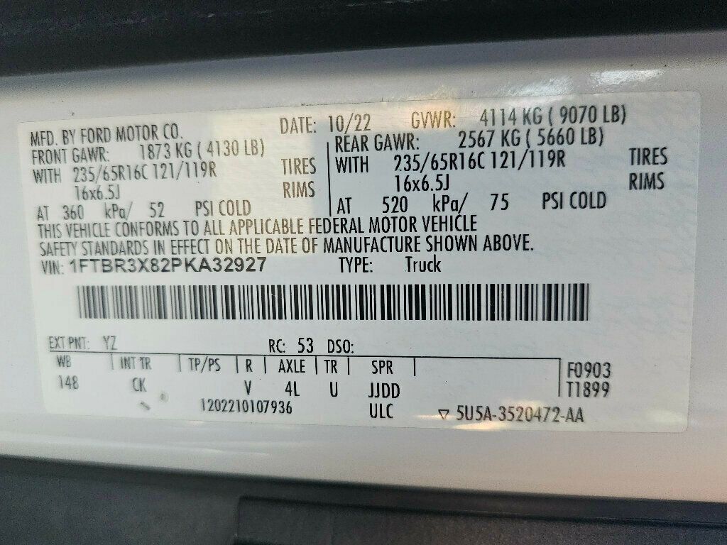 2023 Ford Transit Cargo Van T-250 148" EL Hi Rf 9070 GVWR RWD - 22984423 - 34