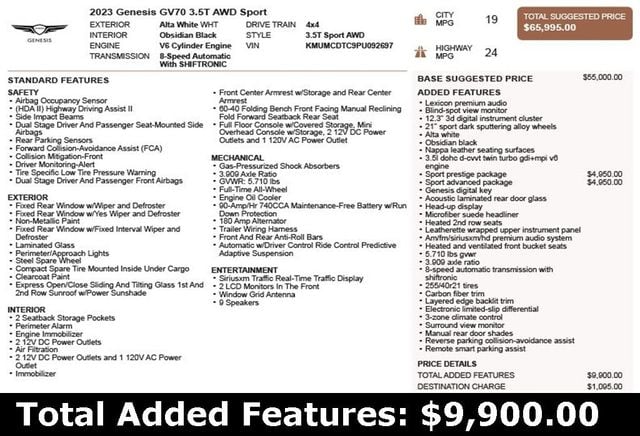2023 Genesis GV70 3.5T Sport AWD - 22925757 - 2