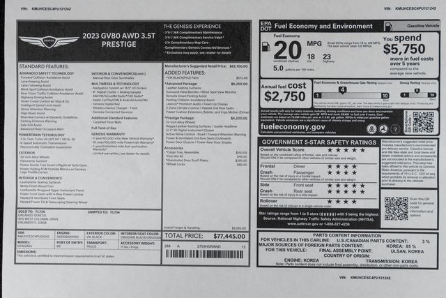 2023 Genesis GV80 3.5T AWD - 23009208 - 55