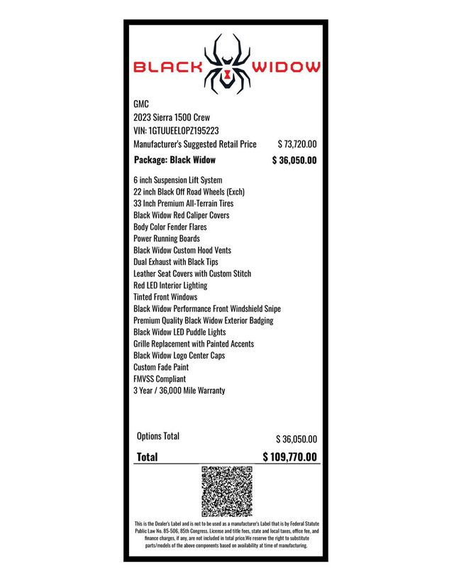 2023 GMC Sierra 1500 4WD Crew Cab 147'' AT4 w/ Black Widow, Premium & Technology Pkgs - 23033705 - 29