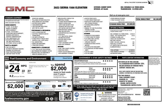 2023 GMC Sierra 1500 4X4 Crew Cab Elevation Duramax ReadyLIFT Suspension Lift - 22995034 - 9