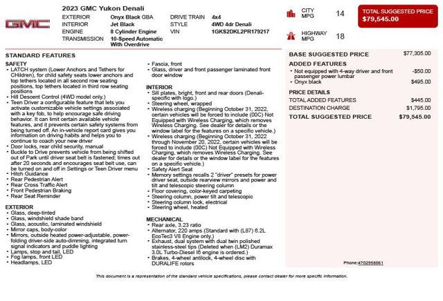 2023 GMC Yukon 4WD 4dr Denali - 22996876 - 2