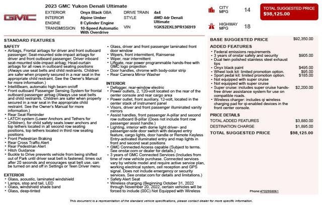 2023 GMC Yukon 4WD 4dr Denali Ultimate - 23045569 - 2